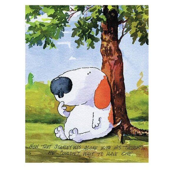 Jim Tweedy's Friendly Doggies Open Ed. Art Print ALONE WITH HIS THOUGHTS Sealed - Picture 1 of 5